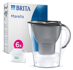 BRITA Wasserfilter Kanne Marella Graphit (2,4l) inkl. 6X MAXTRA PRO All-in-1 Kartusche für 35,99€ (Vergleich: 43,79€)