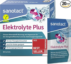 sanotact Elektrolyte Plus (20 Beutel) • Elektrolyt Pulver für Flüssigkeitshaushalt • Kalium & Magnesium für Elektrolytgleichgewicht für 3,60€