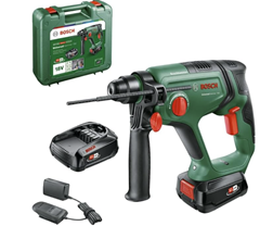 Bosch Akku-Bohrhammer UniversalHammer 18V (2x Akkus 2,5 Ah; 18 Volt System; zum Bohren, Hammerbohren, Meißeln und Schrauben; im Koffer) für 124,46€ (VG: 161,92€)