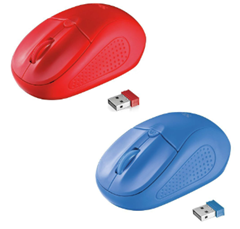 Trust Primo Kabellose Optische Maus USB 1600 DPI blau oder rot für je 6€ (Vergleich: 14,66€)
