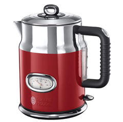 Russell Hobbs Wasserkocher (1,7l, 2400W) Retro Rot & poliertet Edelstahl für 39,99€ (Vergleich: 63,97€)