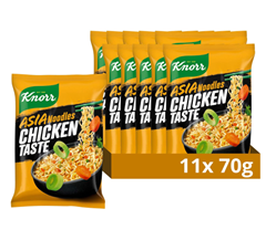 Knorr Instant Asia Nudeln Chicken Taste (11x 70 g) für 5,84€ (statt 10,67€)