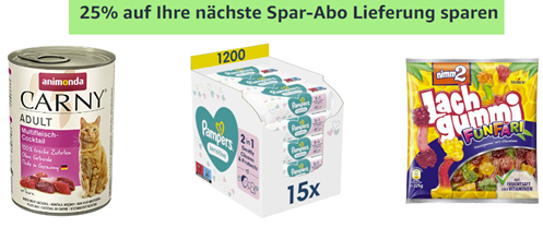 Amazon: 25% Rabatt auf Spar-Abo Lieferungen bei über 1.000 Produkten