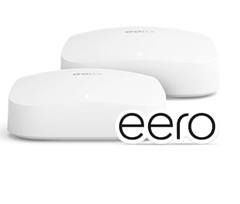 eero Pro 6 Tri-Band-Mesh-WiFi-6-System | mit integriertem Smart Home-Hub von Zigbee | Doppelpack | Abdeckung bis zu 380 m² für 179,99€