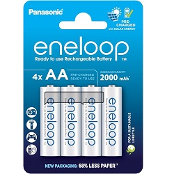 4er Pack Eneloop, AA/Mignon NI-MH Akkus (Mindestens 2.000 mAh) für 10,92€ (Vergleich: 15,94€)