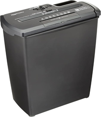 Amazon Basics Aktenvernichter, Streifenschnitt, CD-Schredder, 7-8 Blätter, Schwarz für 32,50€