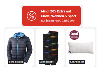 Otto.de: 15% Rabatt auf Mode, Sport und Wohnen, so z.B. 10er Pack United Colors of Benetton Boxershorts für 31,99€