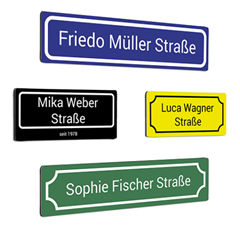 Lieblingsfoto.de: Straßenschilder mit 80% Rabatt (34x15cm für 12,95€ / 65x15cm für 25,95€)