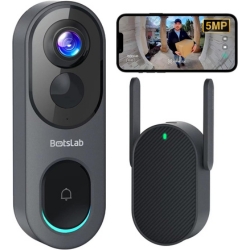 BOTSLAB kabellose Akku-Video-Türklingel (2,4/5 GHz WLAN, < 210 Tage Akkulaufzeit) für 99,59€