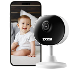 ZOSI 1080P Innen WLAN Überwachungskamera via App (2,4Ghz Wifi, 2 Wege Audio, IR Nachtsicht) für 16,19€