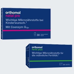 Produktprobe Orthomol Natal Pre und Orthomol Fertil Plus kostenlos anfordern