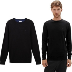 TOM TAILOR Herren Basic Strickpullover mit Crewneck, Schwarz, Gr.: S – 3XL für 15,19€ (VG: 28,14€)