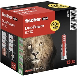 120er Pack Universaldübel Fischer DuoPower 6 x 30 für 5,96€ (Vergleich: 11,66€)