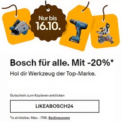 eBay: 20% Rabatt auf ausgewählte Bosch Professional Artikel