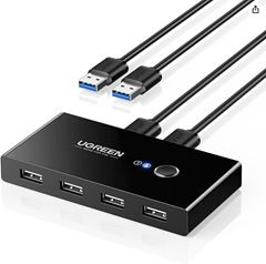 UGREEN USB Switch mit 2 in und 4 out-Steckplätzen für 14,99€