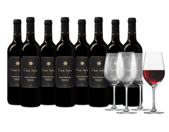 Weinpaket – 8x Casa Safra Black Label Gran Reserva + 4 Schott Zwiesel Gläser für 49,99€