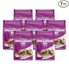 by Amazon Studentenfutter natürliche Nüsse & Rosinen Mix, Ungesalzen, 1400g, 7 Packungen à 200 g für 9,97€