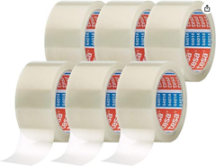 6 Rollen tesapack 64014 im 6er Pack – Geräuscharmes Paketklebeband zum Verpacken von Paketen und Versandschachteln für 12,29€