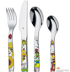 WMF Biene Maja Kinderbesteck Set 4-teilig, Kinderbesteck Edelstahl, Besteck Kinder ab 3 Jahre, Cromargan poliert, spülmaschinengeeignet für 15,99€ (VG: 26,78€)