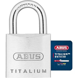 ABUS Vorhängeschloss Titalium 64TI/30 im Doppelpack für 5,78€ (Vergleich: 11,97€)