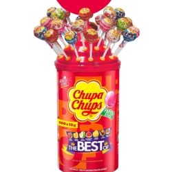Chupa Chups Best of Lutscher-Dose mit Logo-Aufstaz, 100 Lollis für 11,39€ (VG: 16,74€)