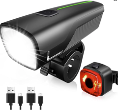 Fahrradlicht Set (USB aufladbar) für 13,49€