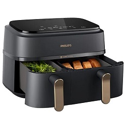 9 Liter Dual-Kammer Heißluftfritteuse Philips NA352/00 für 142,02€ (Vergleich: 160€)