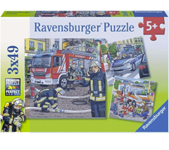 3 Puzzle mit je 49 Teilen: Ravensburger Kinderpuzzle – 09335 Helfer in der Not für 7,19€