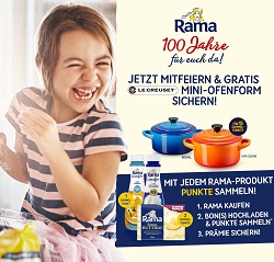 Rama Produkte kaufen und eine kostenlose Le Creuset Mini-Cocotte oder Mini-Backform erhalten