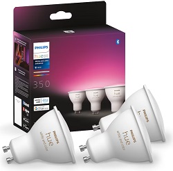 3er Pack Philips Hue White & Color Ambiance GU10 350lm für 105,99€ (Vergleich: 128,05€)