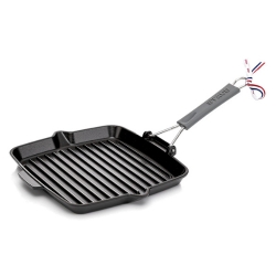 STAUB Grill Pans 24cm Grillplatte / Grillpfanne mit Klappgriff aus Gusseisen für 45,94€ (Vergleich: 77,41€)