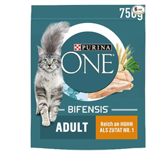 PURINA ONE BIFENSIS Adult Katzenfutter trocken, reich an Huhn, 6er Pack (6 x 750g) für 16,35€ (Vergleich: 26,94€)