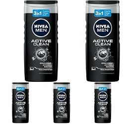5er Pack Nivea Men Active Clean Duschgel (250 ml) für 4,95€ (Vergleich: 9,90€)