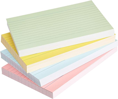 [Top] Amazon Basics – Karteikarten, liniert, A6, 200 Stück, Verschiedene Neonfarben für 1,96€