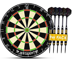 KESSER® Dartscheibe kork mit 9 Dartpfeile Professional Dartboard + 21 Pro Flights + Zubehör für 34,80€