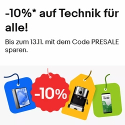 eBay: 10% Rabatt auf Elektronik, Haushaltsgeräte & Lifestyle