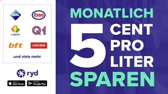 Magenta Kunden: ryd App runterladen + 5 Cent pro Liter bis 31.12.2024 sparen – alle ohne Magenta einmalig 5 Cent/Liter
