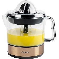 0,7 Liter Bestron elektrische Zitrus- und Orangenpresse mit Aromadeckel für 11,39€ (Vergleich: 15,99€)