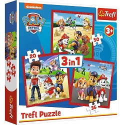 Trefl Vedes PAW Patrol 3in1 Puzzle (106 Teile) für 5€ (Vergleich: 9,36€)