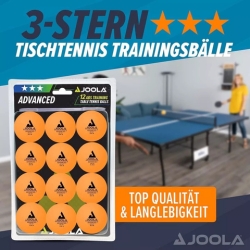 24 JOOLA Training Tischtennisbälle mit 3 Sternen & ? 40mm für 9,98€ (statt 19,98€)