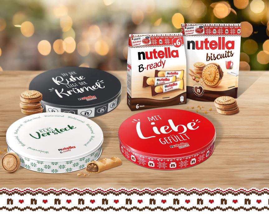 Zwei Aktionspackungen Nutella Biscuits oder Nutella B-ready kaufen und eine von drei Keksdosen kostenlos erhalten