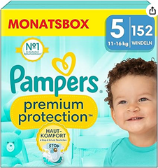 152 x Pampers Premium Protection Gr. 5 (11-23 kg) ab 38,15€ (= 25 Cent pro Pampers)