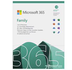 15 Monate Microsoft 365 Family für 39,90€ (VG: 49,99€)