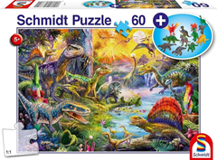 Schmidt Spiele 56372 Dinosaurier, 60 Teile Kinderpuzzle, mit Dino Figuren für 8,49€ (VG: 12,90€)