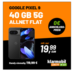 Google Pixel 9 für 119,99€ mit 40GB 5G Daten, SMS und Sprachflat im Vodafone-Netz für 19,99€/Monat