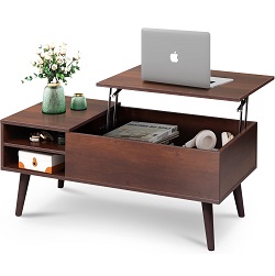 WLIVE Couchtisch mit höhenverstellbarer Platte und verstecktem Staufach für 58,49€