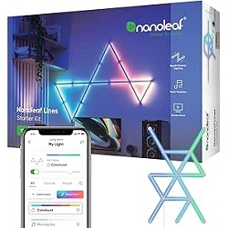 Nanoleaf Lines 60 Grad Starter Kit mit 15 Smarten LED-RGBW Lichtleisten für 189,99€ (Vergleich: 219,95€)