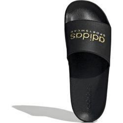 adidas Unisex Adilette Aqua Slides, Schwarz-Gold, Gr.: 37 – 54 2/3 für 18,99€ (Vergleich: 22,99€)