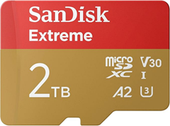 SanDisk Extreme microSDXC UHS-I Speicherkarte 2TB für 178,99€ (Vergleich: 278,95€)