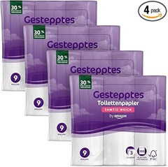 by Amazon Toilettenpapier (36 Rollen), 3-lagig Gestepptes, Samtig Weich für 10,44€